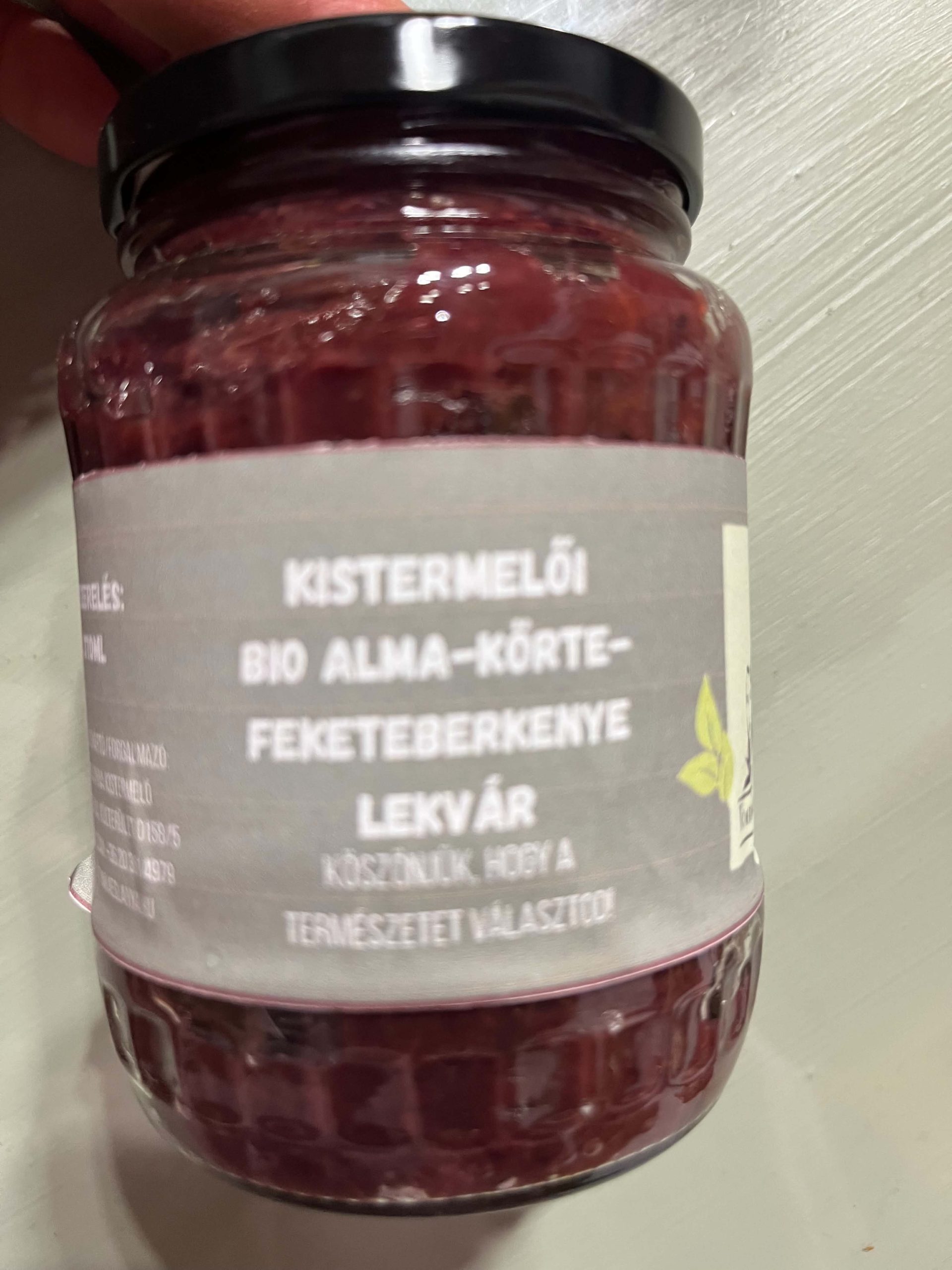 Bio alma-körte-feketeberkenyelekvár 370ml