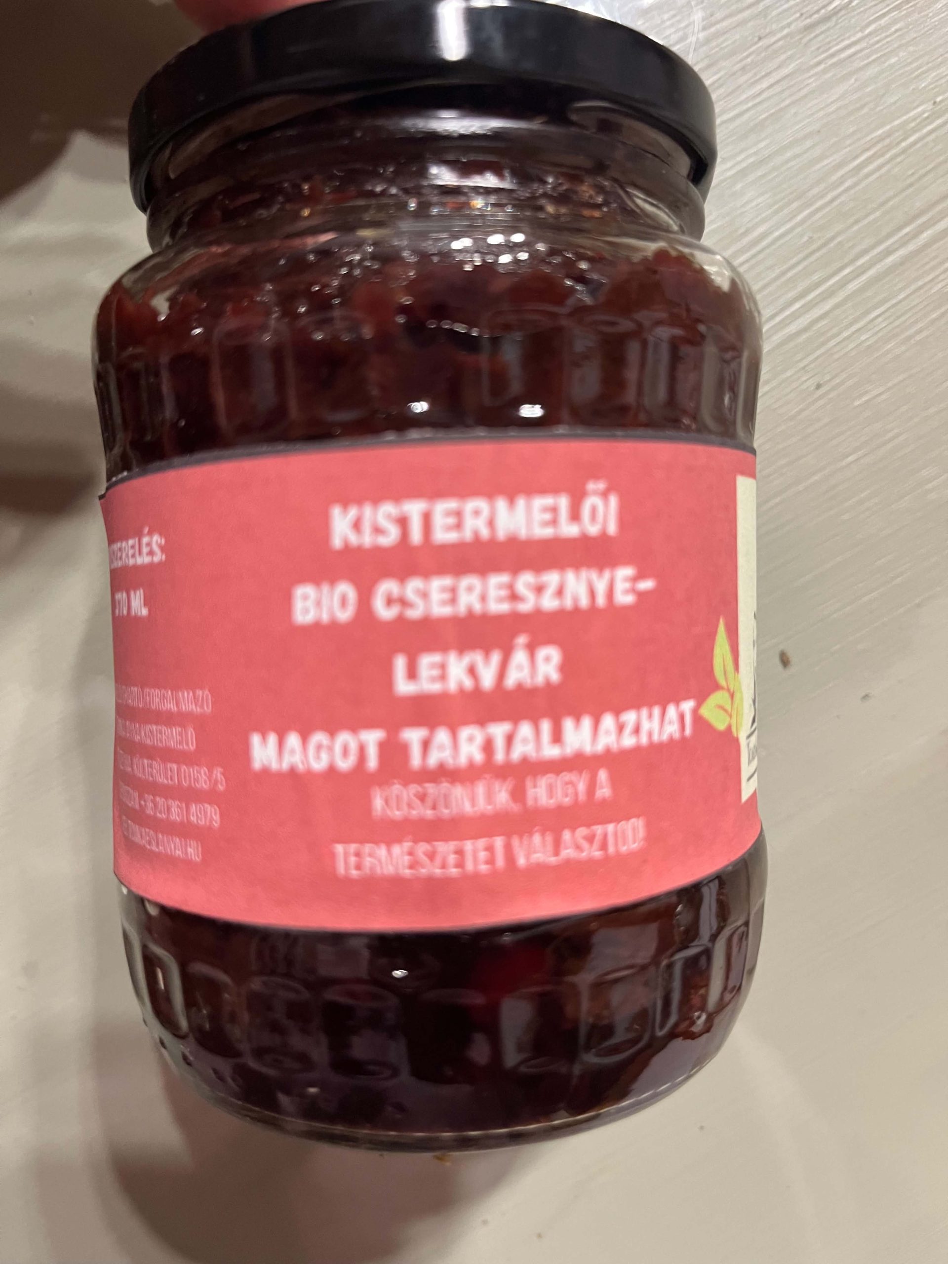 Bio cseresznyelekvár 370ml