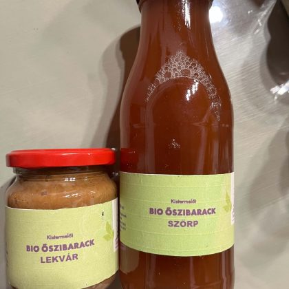 Bio őszibaracklekvár+őszibarack szörp